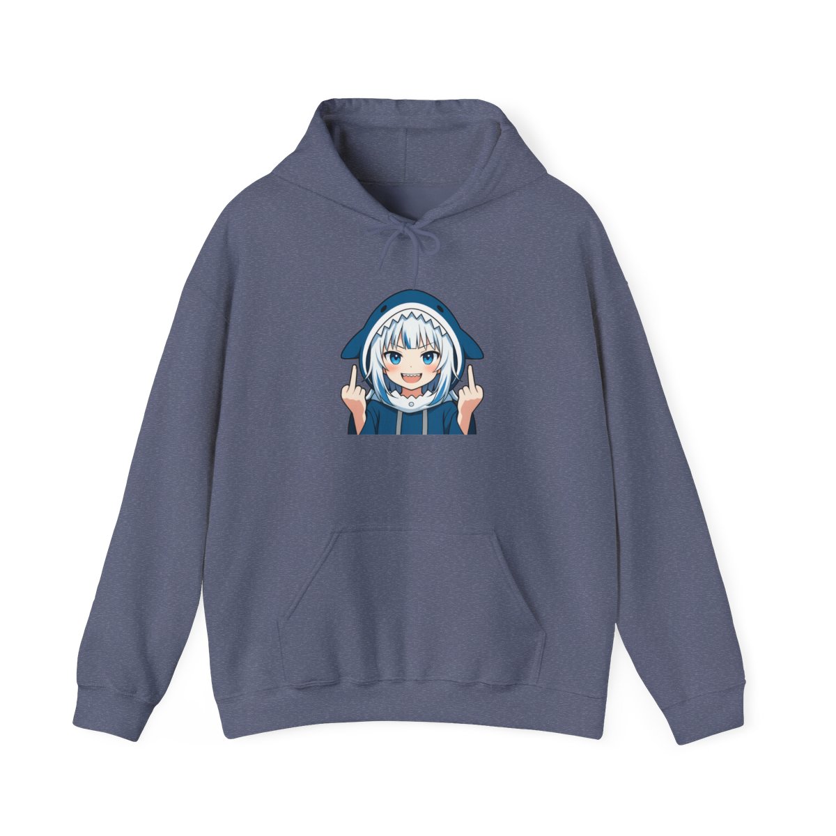 Edgy Anime Shark Hoodie Double Middle Finger Rebel - alternate angle 4, merchandise