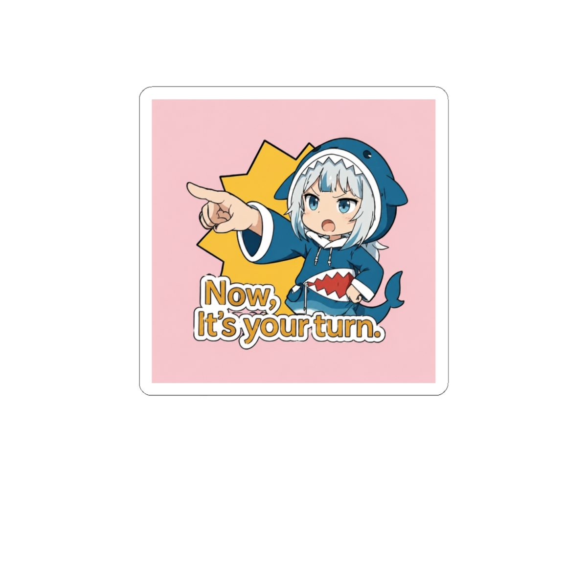 Gawr Gura Mario Party Style Sticker It's Your Turn - alternate angle 1, merchandise