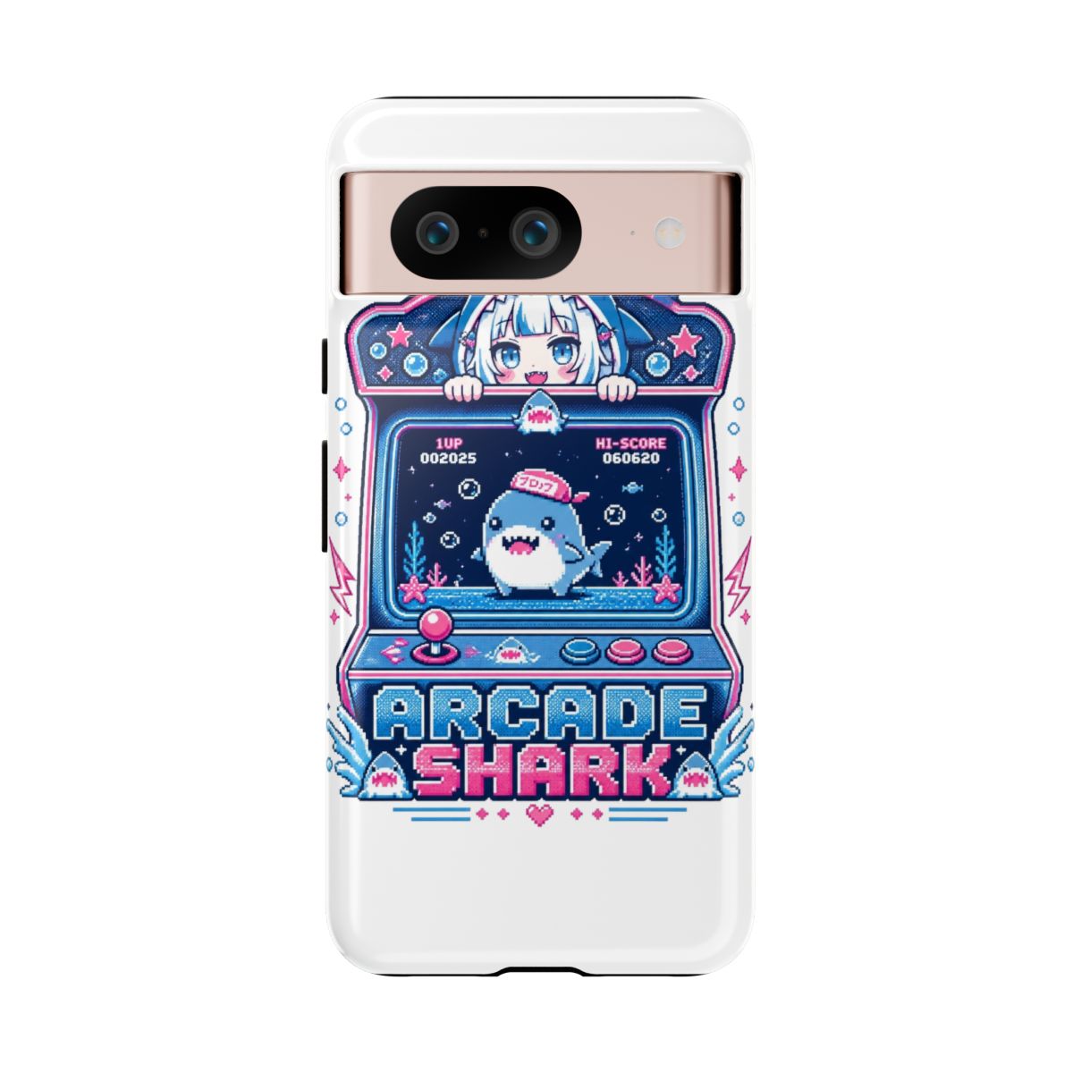 Gawr Gura & Hololive "Arcade Shark" Phone Case - alternate angle 2, merchandise