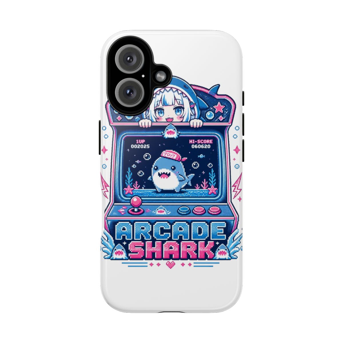 Gawr Gura & Hololive "Arcade Shark" Phone Case - alternate angle 3, merchandise